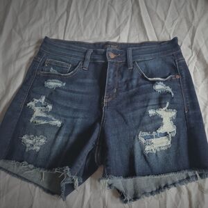 Distressed Blue Denim Shorts Lightly Worn